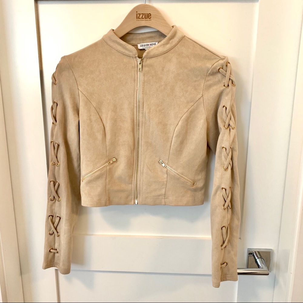 Fashion Nova Suede Cropped Jacket